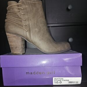 Madden Girl Women's Tan Ankle Boots dutton stone paris shoes size 10
